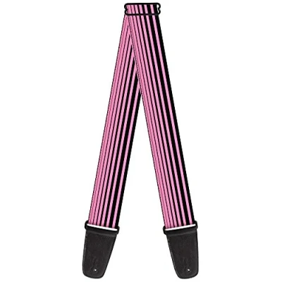 Image of Buckle Down Guitar Strap Stripe Transition Black Pink 2 Inches Wide