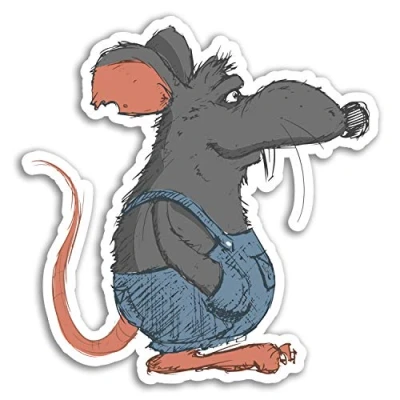 Image of 2 x 10cm Funny Rat Vinyl Stickers Rodent Mouse Cute Sticker Laptop #17381 (10cm Tall)