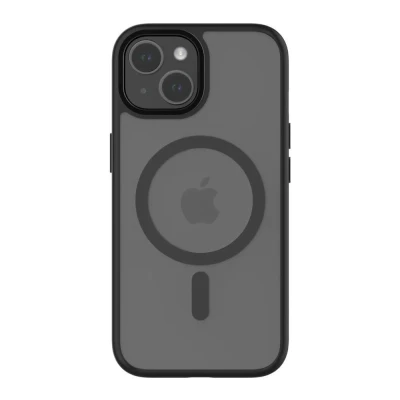 Image of QDOS HYBRID SOFT SNAP MagSafe iPhone 15 Case Clear &amp; Black, Black,Clear