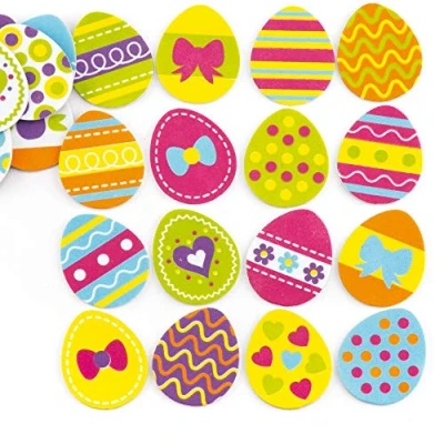 Image of Baker Ross AR153 Easter Egg Foam, Spring Self Adhesive Scrapbook Stickers Themed Embellishments for Kids Arts and Crafts (Pack of 125), Assorted