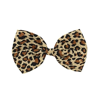 Image of Zac&#039;s Alter Ego Large Leopard Print Bow on Crocodile Clip