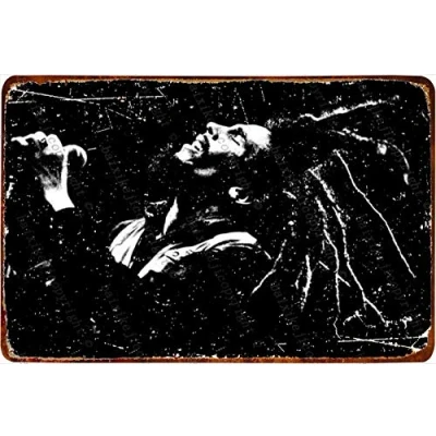 Image of Cimily Bob Marley Vintage Tin Sign Iron Painting Retro Metal Plaque Art Wall Decor 8x12 Inch