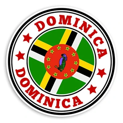 Image of 2 x 10cm Dominica Flag Vinyl Stickers Caribbean Travel Luggage Sticker #31012 (10cm Wide)