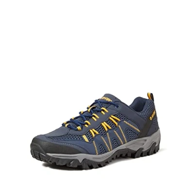 Image of Hi Tec Men&#039;s Jaguar Low Rise Hiking Boots, Blue (Navy/Yellow 31), 12 UK (46 EU)
