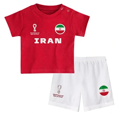 Image of Iran, Official Fifa 2022 Tee &amp; Short Set Home Country Shorts Set, Children&#039;s Medium, Age 3