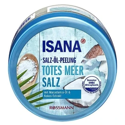 Image of Isana Body Scrub Softening Skin Exfoliant with Dead Sea Salt, Macadamia Oil &amp; Coconut 300 g