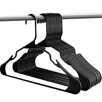 Image of Nyxi 25 X Strong Adult Plastic Coat Hangers Clothes with Suit Trouser Bar and Lips Size 40cm Wide, 23 cm Height