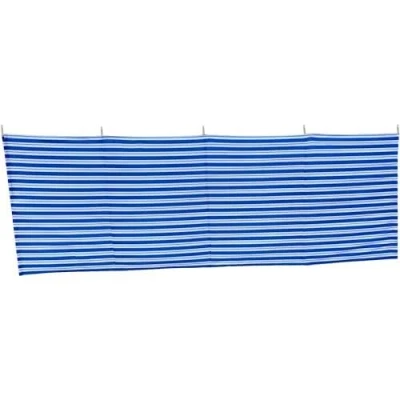 Image of Liberty Leisure Blue 5 Pole Windbreak Durable Camping Windbreaker for Beach, Caravan, and Outdoor Use Lightweight Fabric &amp; Hardwood Poles with Steel Spikes Perfect Accessories