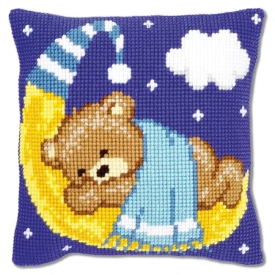 Image of Vervaco 1 Piece Cushion Teddy, Blue