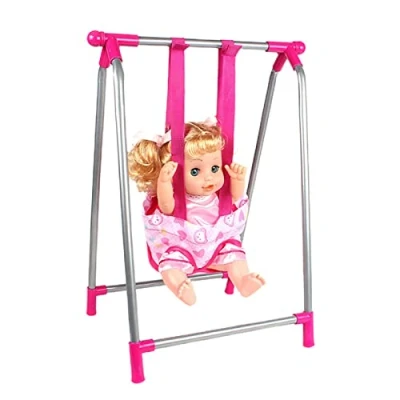 Image of Baby Doll Pretend Toy, Playset, Realistic Stroller/Swing Seat/Rocking Chair/High Chair/Cot Bed Toy For Dolls Bear Plush Pram Crib Kids (Doll Not Included)