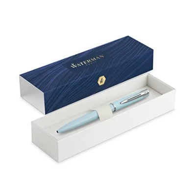 Image of Waterman Allure Premium Ballpoint Pen Baby Blue Pastel Finish Metal Body Gift Boxed