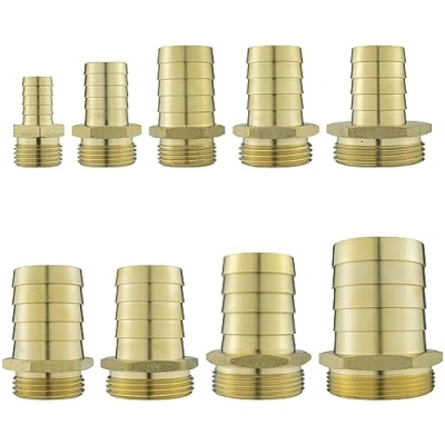 Image of Solid Brass Pipe hosetails to Male bsp Thread for Pumps,Filters Water Features and Fountains (2&quot; bspm 2&quot; Barb)