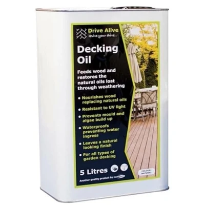 Image of Bond IT Decking Oil Retores Natural Oils Protects Wood Enhances Colour WATERPROOFS UV Resistant Prevents Mould 5L