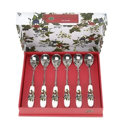Image of Portmeirion The Holly &amp; Ivy Set of 6 Tea Spoons
