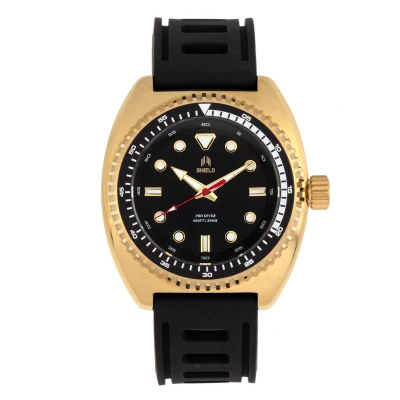 Image of SHIELD Dreyer Quartz Black Silicone Gold Men&#039;s Watch SLDSH107 5