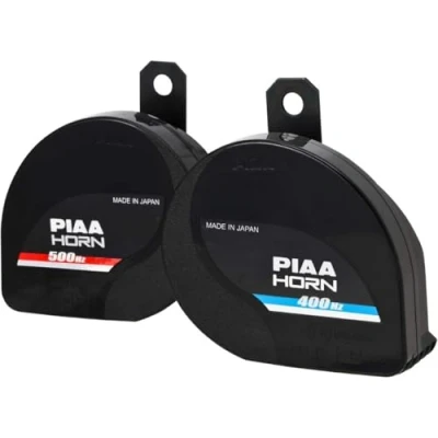 Image of Piaa 85114 Slim Line 112Db 400Hz and 500Hz Twin Tone Sports Horn Kit for All Vehicles, Black