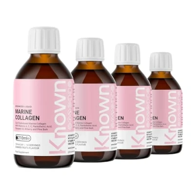 Image of Known Advanced Hydrolysed Marine Collagen Liquid Sachets 5000mg Collagen, Vitamin A, C &amp; E Skin Support Natural Summer Fruits Flavour 210ml, 14 Servings (4)