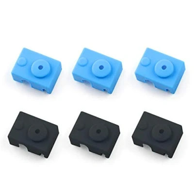 Image of 6 PCS Silicone Socks 3D Printer Heater Block Cover for E3D V6 PT100 Block(Blue and Black)