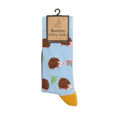 Image of Bartleby Ladies Funky Bamboo Socks Woodland Hedgehogs Size 4 7