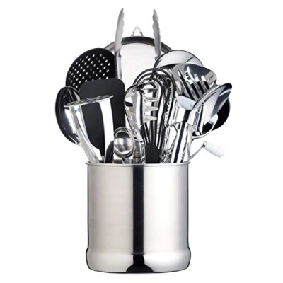 Image of MasterClass Extra Large Stainless Steel Kitchen Utensil Holder, 18 x cm, Silver