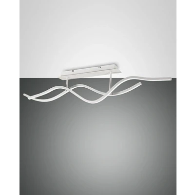 Image of Sinuo Integrated LED Semi Flush Light White Glass