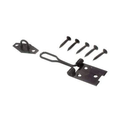 Image of 10 X Versatile 3 Inch Black Japanned Wire Type Door Hasp &amp; Staple Set Secure Doors, Gates, Cabinets