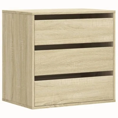 Image of vidaXL Sideboard with 3 Drawers, Cabinet Drawers for Living Room, Sideboard, Side Cabinet, Sonoma Oak, Oak