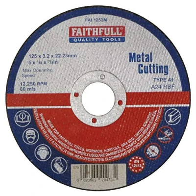 Image of Faithfull FAI1253M Metal Cutting Disc 125mm x 3.2 22.23