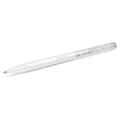 Image of Swarovski Crystalline Ballpoint Pen, White Lacquered Barrel with Eight Crystal Facets and More Than 400 Clear Crystals, from the Collection