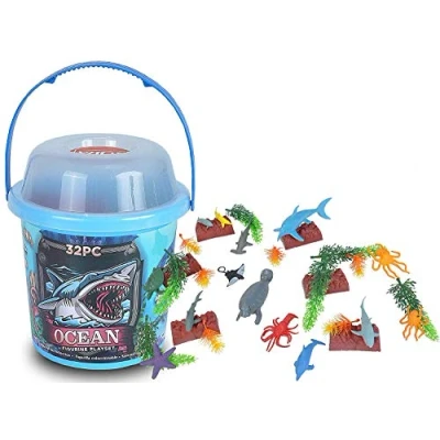 Image of Wild Republic 22111 Ocean, Figurine Playset, Adventure Bucket, 20 cm, 32 Pieces, Multi