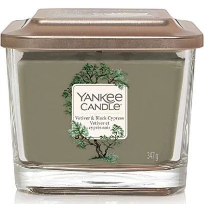 Image of Yankee Candle Wick Candle, Wax, vetiver &amp; Black Cypress, Medium