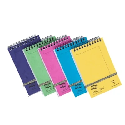 Image of Clairefontaine Ref 4937Z Europa Wirebound Midi Pad Notepad (200 Pages) 15.2 x 10.5cm, Lined Rulings, Premium Pressboard Cover Assorted Colours (Pack of 10)