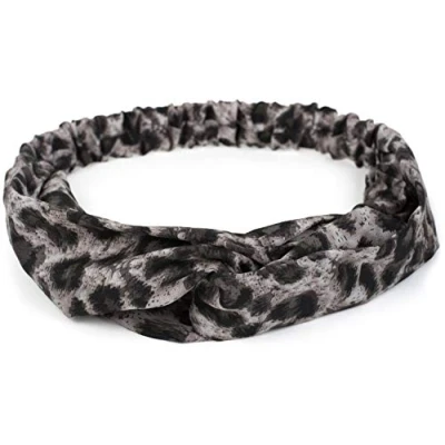 Image of styleBREAKER women elasticated leopard animal print hairband with twist knot, headband, 04026020, color:Brown Beige