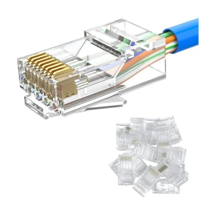 Image of MOGOOD RJ45 Connectors, 10 PACK Cat6 Connectors Unshielded Modular Plug (Cat6 Connector/RJ45 Plugs/Ethernet Connector) for Solid or Stranded UTP Cable