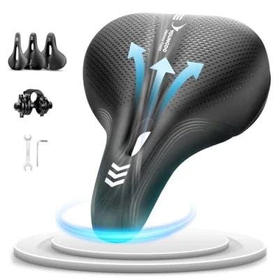 Image of YOUNGDO Waterproof Bike Seat Cushion for Men Women, Bicycle with Smart Zone Concept, Comfortable Saddle Made Of Comfy Memory Foam, Fit BMX, MTB &amp; Road, Stationary/Exercise/Indoor