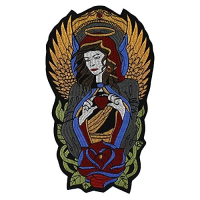 Image of EMDOMO Holy Father God Embroidery Iron on Sticker Applique Patches for Jacket Back Badges Clothes Decorated Accessories 1 piece