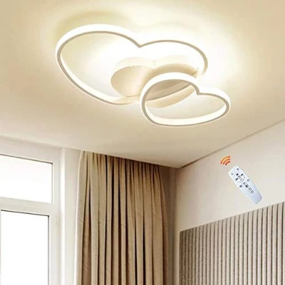Image of LED Ceiling Light Bedroom Lamp White Dimmable Heart Shaped Design Modern Love Metal Acrylic Creative Chandelier Kitchen Dining Room Living Children&#039;s Lamp,50cm