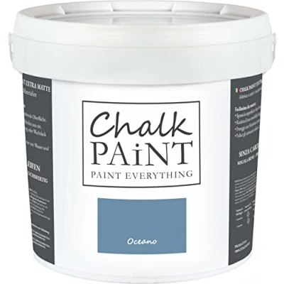 Image of Chalk Paint Everything® Oceano (Ocean Blue) 5 l Water Based for Shabby Chic Furniture, Décor, and Upcycling Projects Non Toxic, Easy to Apply