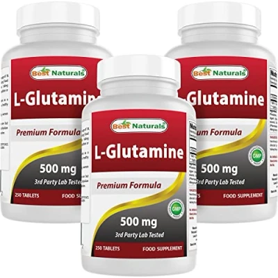 Image of Best Naturals L Glutamine 500 mg 250 Tablets (250 Count (Pack of 3))