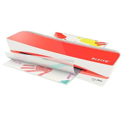 Image of Leitz A4 Laminator, Light Red, iLAM Home A4, 73660024