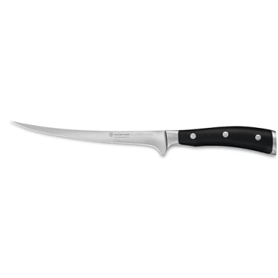 Image of Wüsthof Classic Ikon 7 Inch Fillet Knife, Black