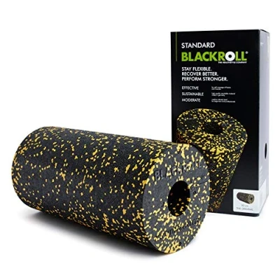 Image of Blackroll Standard Foam Roller Black/Yellow for Muscle Recovery and Flexibility, One Size