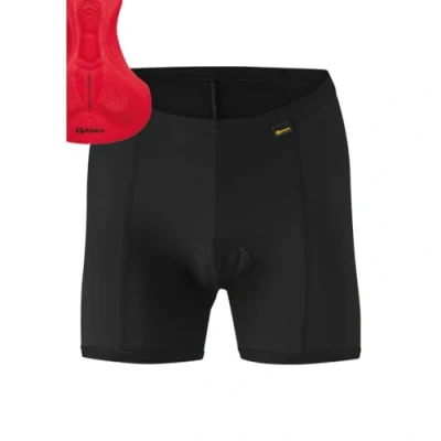 Image of Gonso Sitivo U W Women&#039;s Cycle Shorts Tights with Red Poron Panels Tight Fit Cycling Black/Red, UK 10