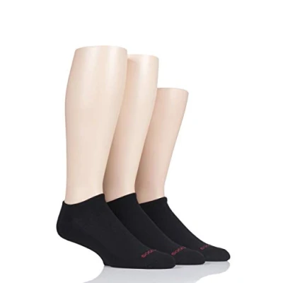 Image of 3 Pair Black Bamboo Cushioned Trainer Socks Men&#039;s 7 11 Mens SOCKSHOP