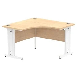 Image of Impulse 1200mm Corner Desk Maple Top White Cable Managed Leg