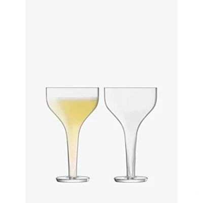 Image of LSA International Epoque Cocktail Saucer 175ml Clear Set of 2 Mouthblown &amp; Handmade Glass EQ01