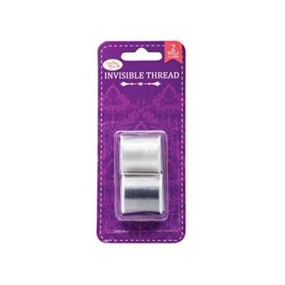 Image of Sewing box Invisible Thread 200M 2 Pack Light and Dark Fabrics, Silver