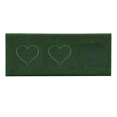 Image of Nicoman Heart Motif Embossed Shape Entrance Runner Door Mat Dirt Trapper Washable Barrier Doormat Watertight Indoor or Outdoor (Runner, Green, 150 x 60cm)