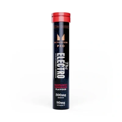 Image of Myprotein The Electro Hyrox Effervescent Tablets Electrolyte Hydration with 500mg Sodium, Vitamin C &amp; B12 Vegan, Low Sugar Tube of 12 (Pack 12, Raspberry Lemonade)