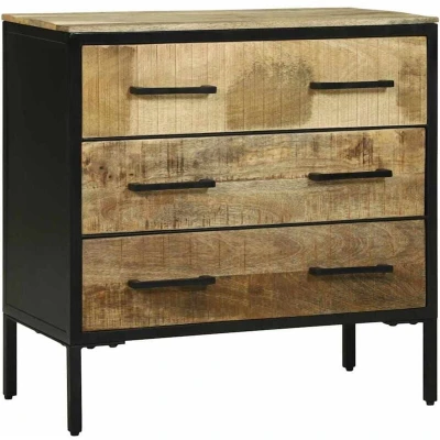 Image of vidaXL Sideboard 70x35x70 cm Solid Rough Wood Mango